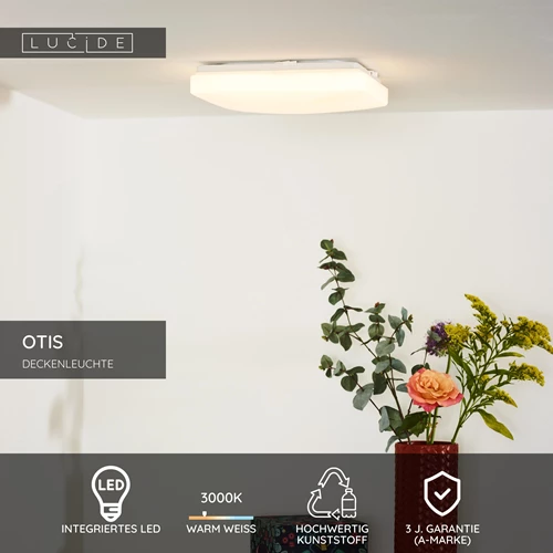 Lucide OTIS - Deckenleuchte - LED - 1x20W 3000K - Opal - USP